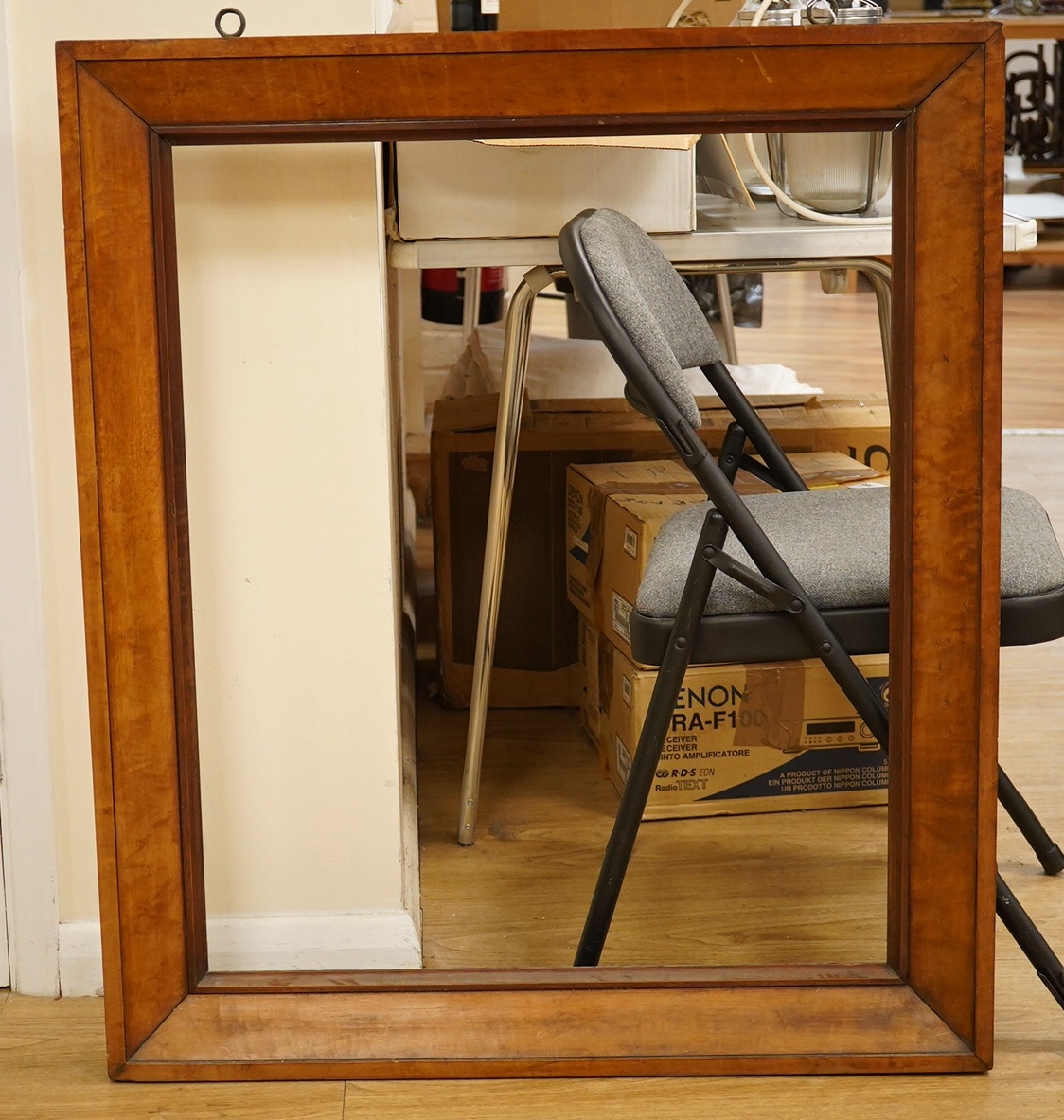 A large 19th century maple picture frame, aperture size 74 x 61cm. Condition - fair to good